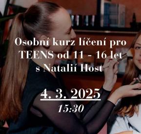 Osobní kurz líčení pro TEENS OD 11-16 LET s Natalií Host 4.3.2025 od 15:30