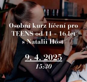 Osobní kurz líčení pro TEENS OD 11-16 LET s Natalií Host. 9.4. 2025 od 15:30